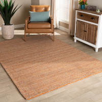 Baxton Studio Aral-Terra-Rug Baxton Studio Aral Modern and Contemporary Rust Handwoven Wool Area Rug